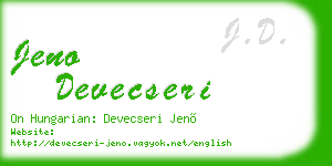 jeno devecseri business card